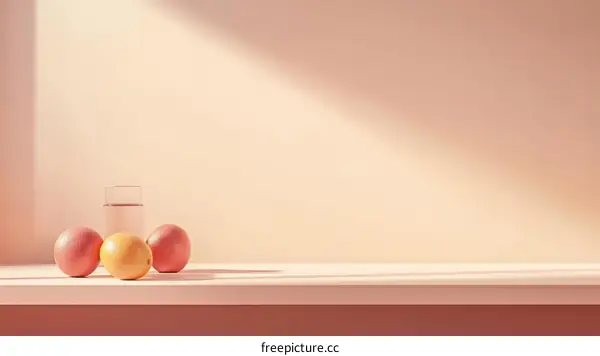 Minimalist Still Life with Citrus Fruits