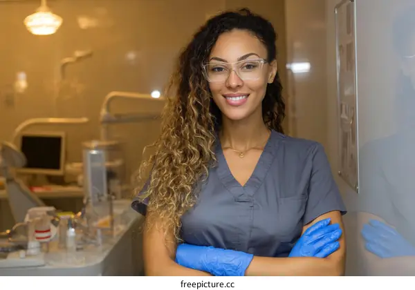 Smiling African-American Woman Dental Nurse