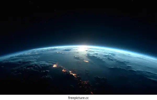 Earth Sunrise from Space Stunning View