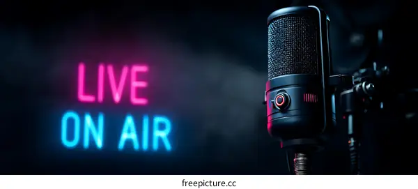 Live On Air Studio Microphone Close Up