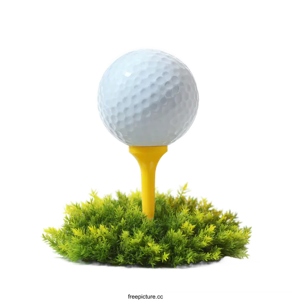 [Transparent Background PNG]Golf Ball on a Tee in the Grass