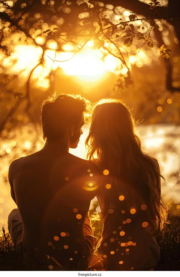 Couple Silhouette at Sunset