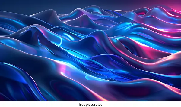 Abstract Blue and Pink Liquid Waves Background