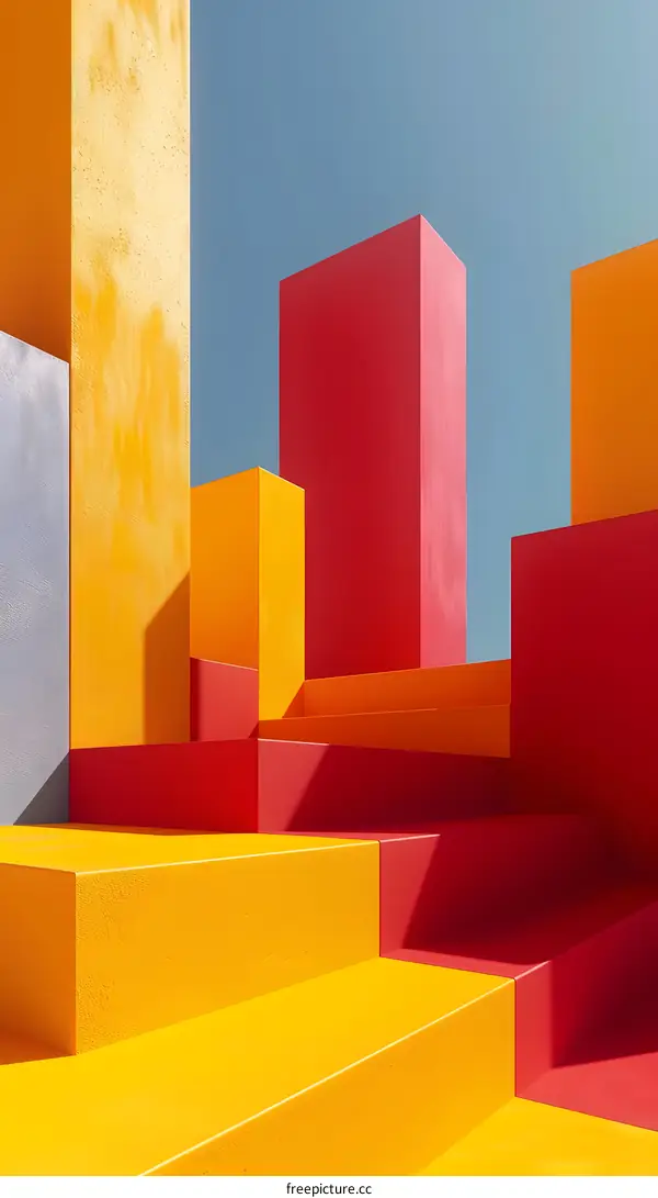 Abstract Geometric Shapes with Vibrant Colors