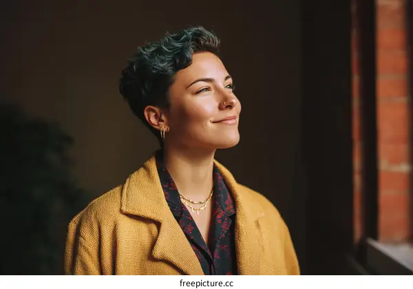 Smiling Woman Looking Away Portrait