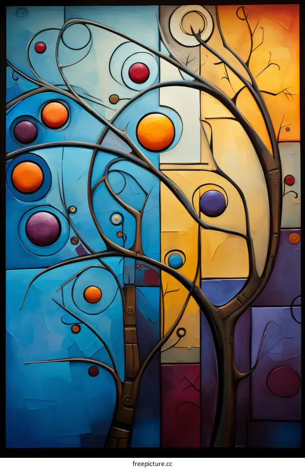 Colorful Tree of Life with Geometric Shapes