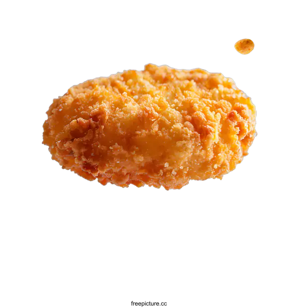[Transparent Background PNG]A breaded chicken patty against a white background