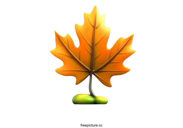 [Transparent Background PNG]Autumn Maple Leaf Illustration Isolated on White Background