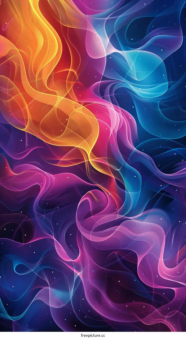 Abstract Colorful Flowing Lines Artwork