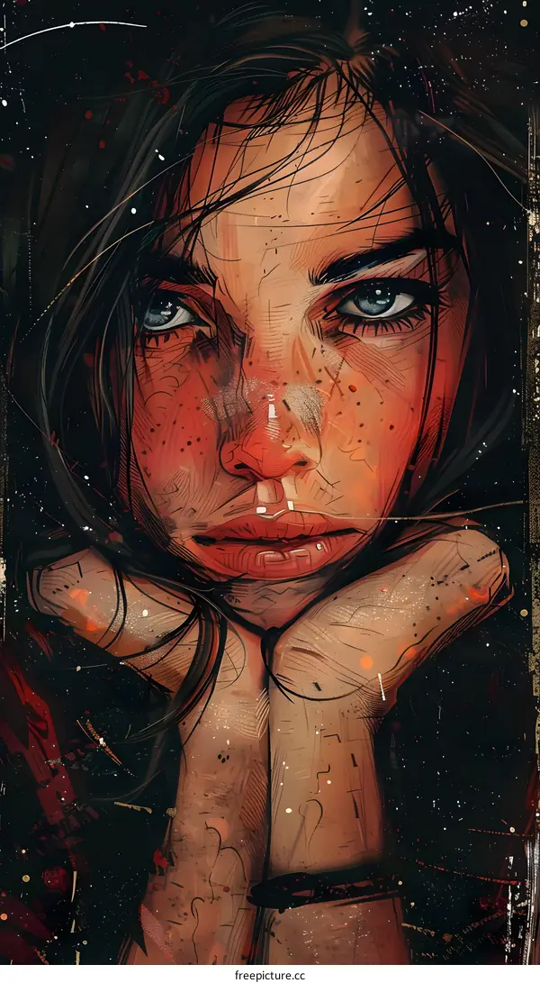 girl portrait illustration