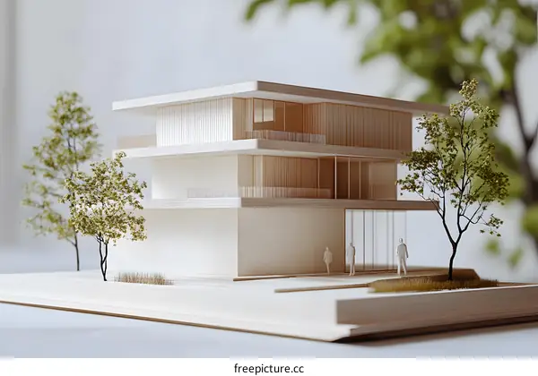 Modern Minimalist Wooden Architectural House Model Design