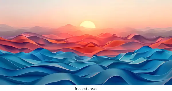 Sunset over the ocean