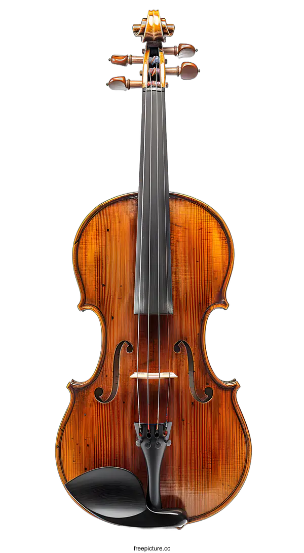 [Transparent Background PNG]Close Up of a Violin on White Background
