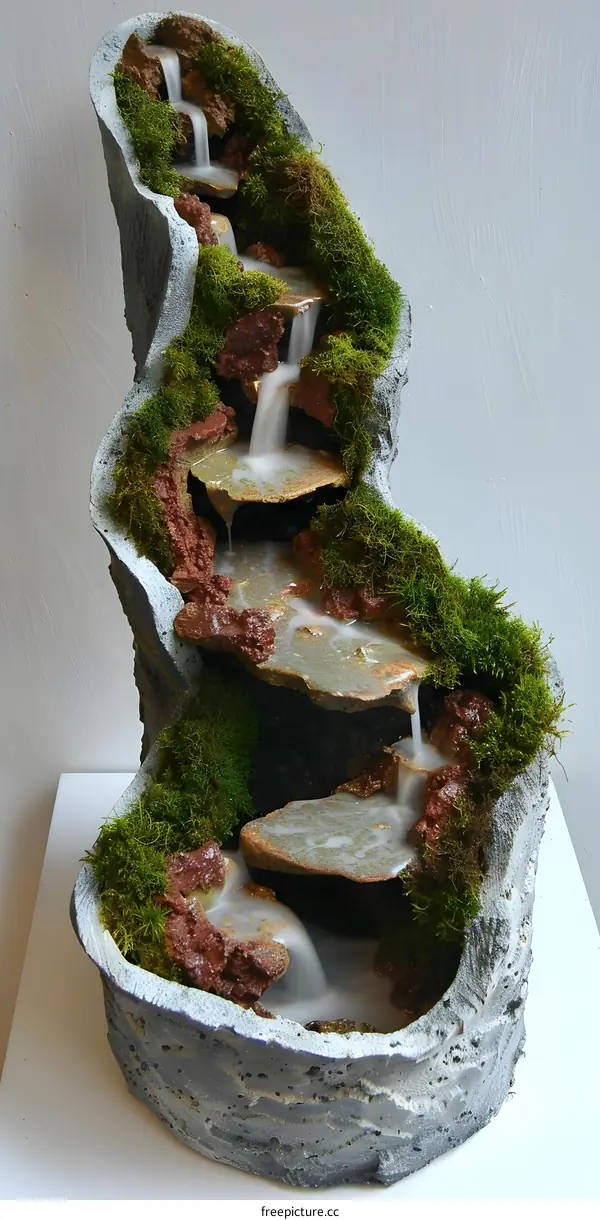 Stone Waterfall Tabletop Fountain Decor
