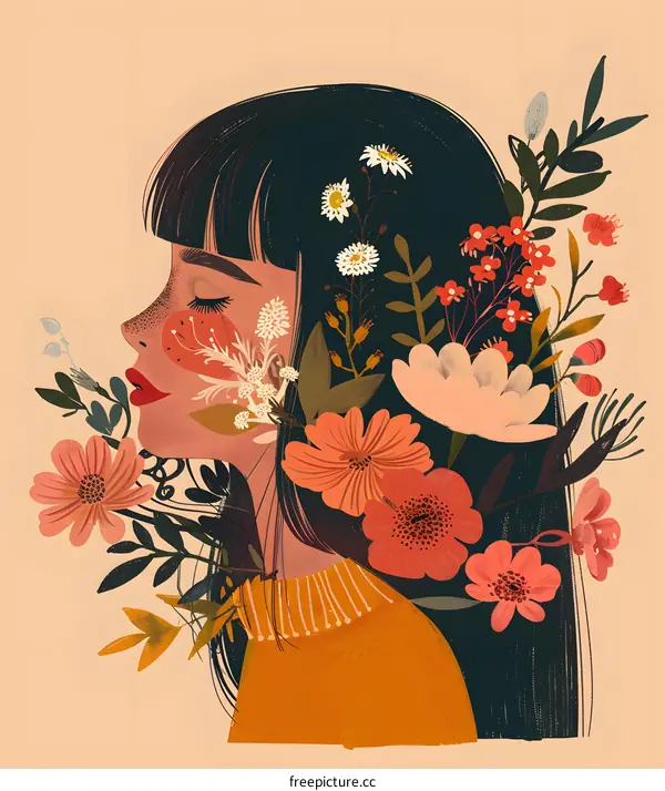 Woman with Flowers in her Hair