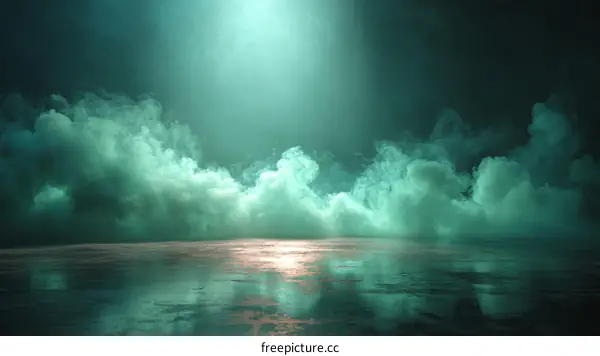 Emerald Smoke-Filled Studio Scene