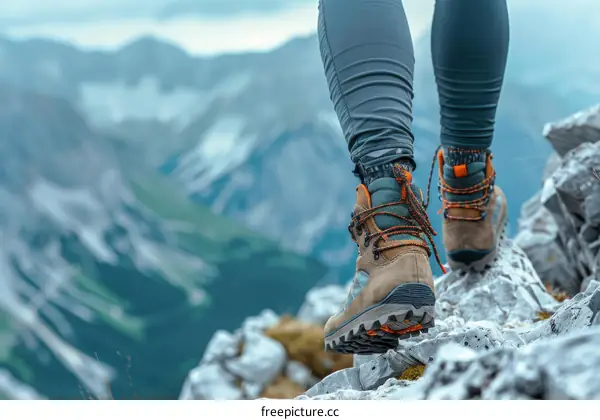 A person hiking in the mountains