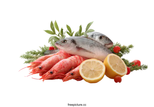 [Transparent Background PNG]Fresh seafood display on ice