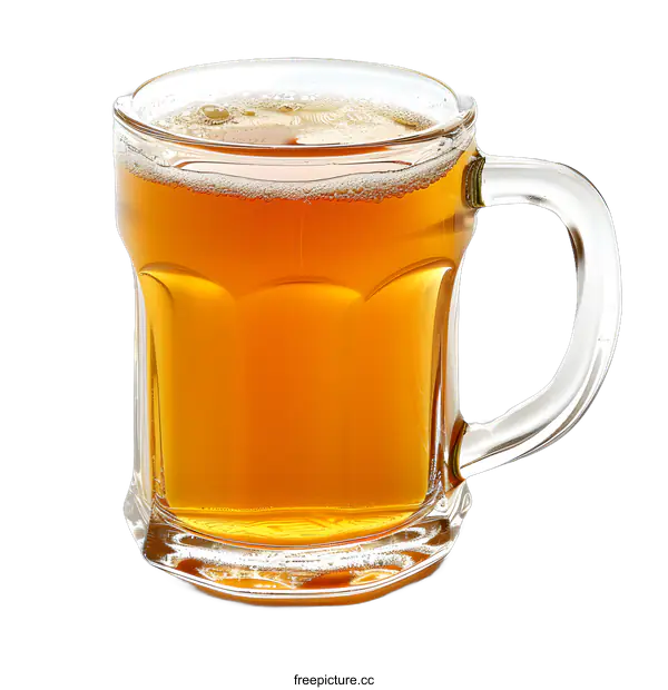 [Transparent Background PNG]Glass of Beer on White Background