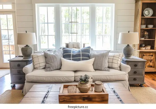 Rustic Living Room with Cozy Farmhouse Style