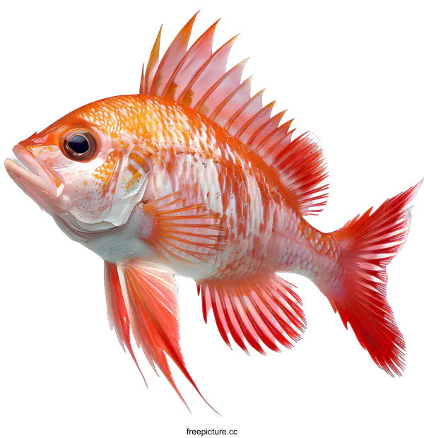 [Transparent Background PNG]Realistic Red Fish on White Background