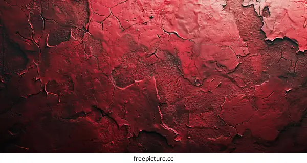 Red Cracked Wall Texture Background