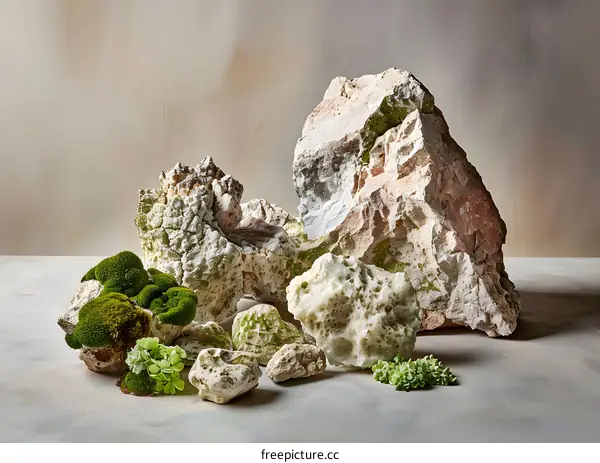 Stone and Moss Still Life Photography