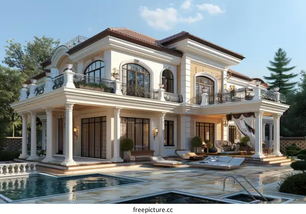 Luxurious Villa with Pool, Garden, and Architectural Design
