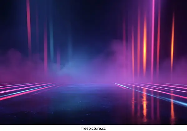Neon Light Abstract Futuristic Scene