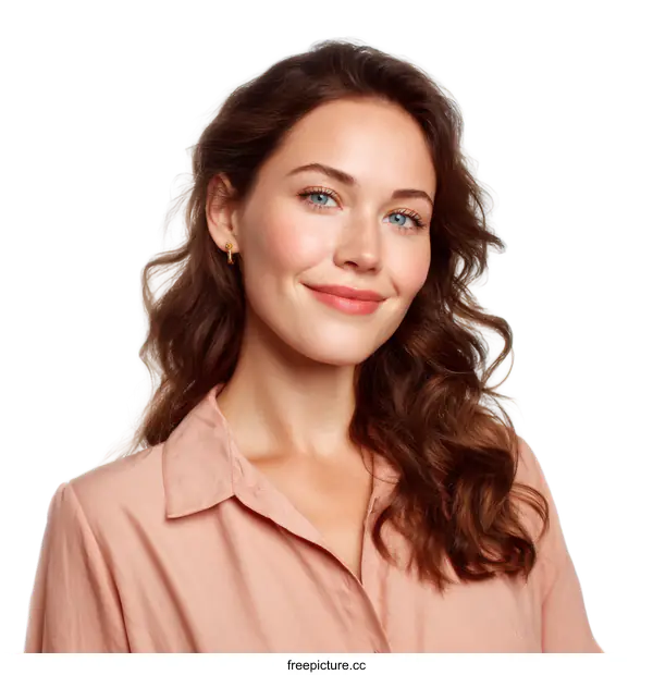 [Transparent Background PNG]Portrait of a Beautiful Woman with a Smiling Expression