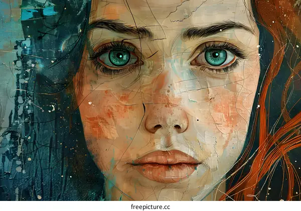 Portrait of a young woman with green eyes