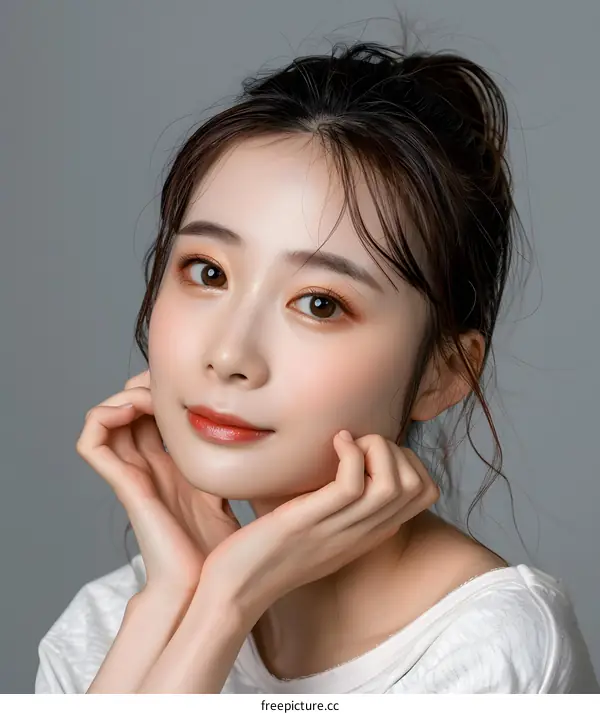 Portrait of Young Asian Woman with Makeup