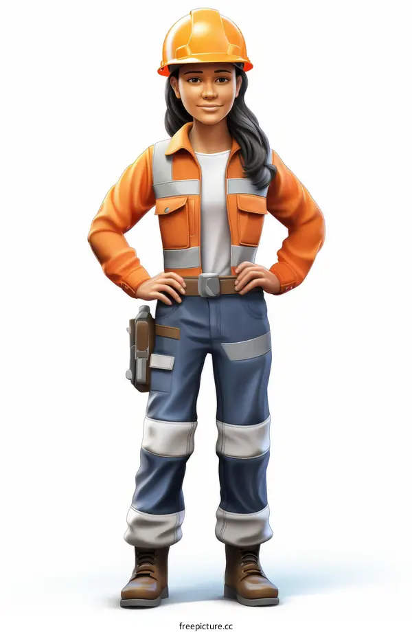 Portrait of a woman wearing a hard hat and safety vest