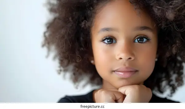 portrait of a cute little african american girl