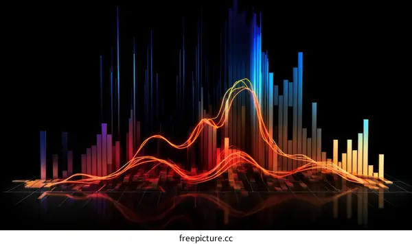 Abstract illustration of a sound wave with a glowing red line in the center