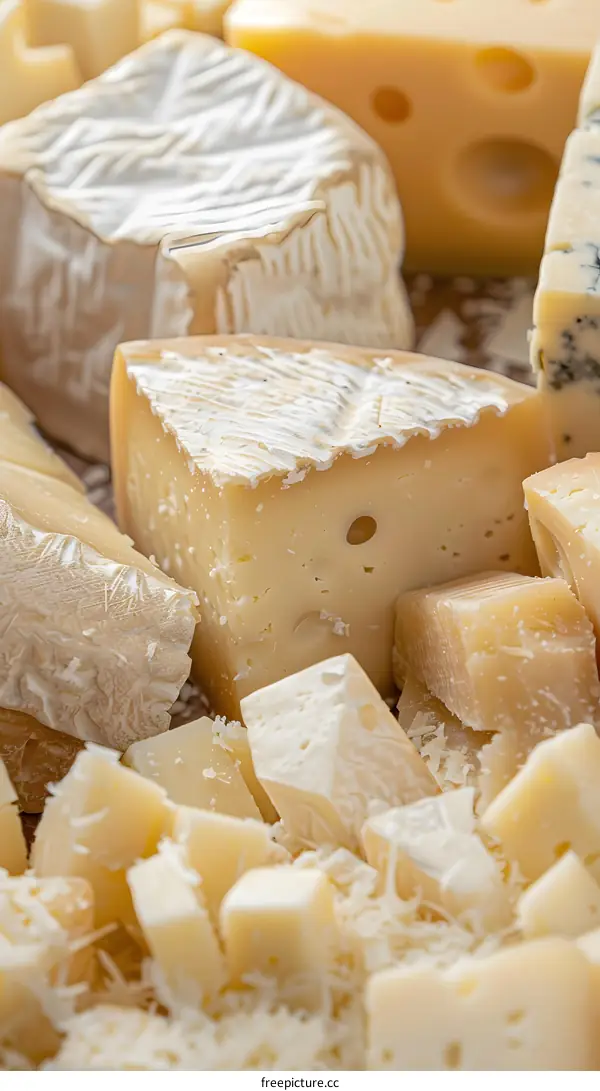 Variety Of Cheeses Close Up