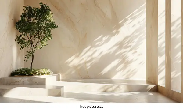 Modern Minimalist Living Room with Sunlight