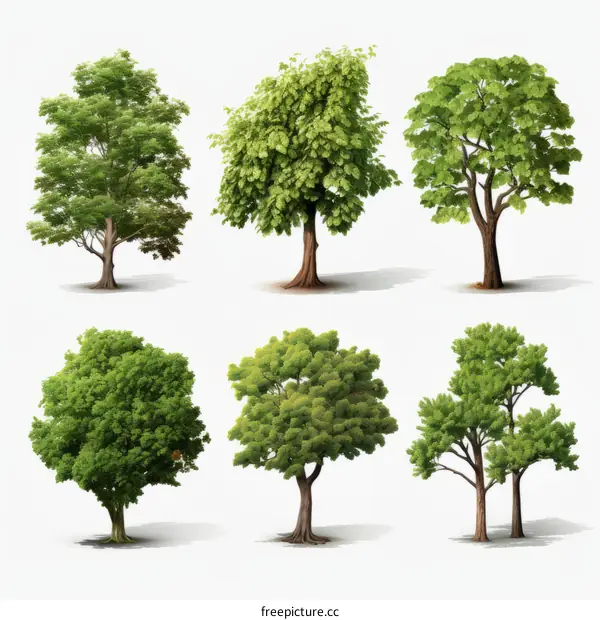 A collection of different types of trees
