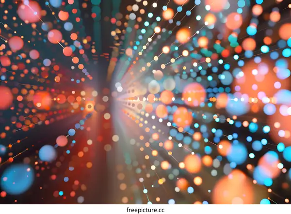 Abstract 3D Colorful Tunnel with Bokeh