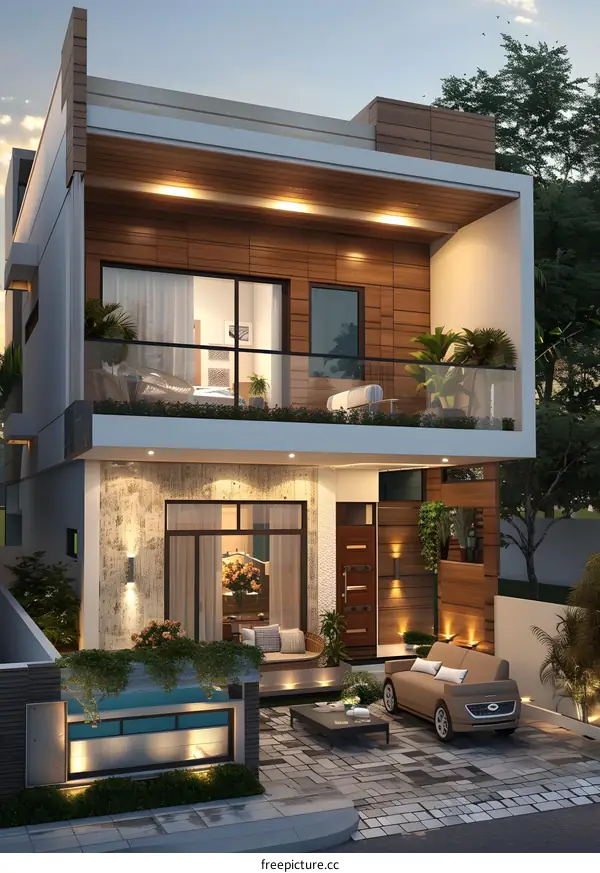 The exterior design of a modern house