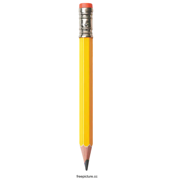 [Transparent Background PNG]Close Up Yellow Pencil on White Background
