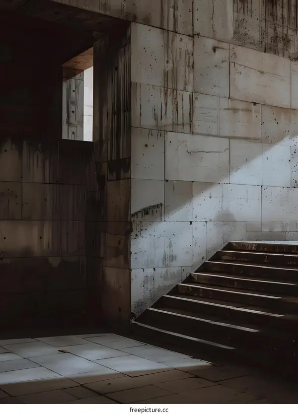 Concrete Stairs in a Modern Architecture Building