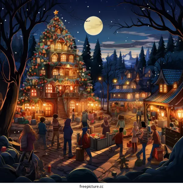 Christmas market in a fantasy world