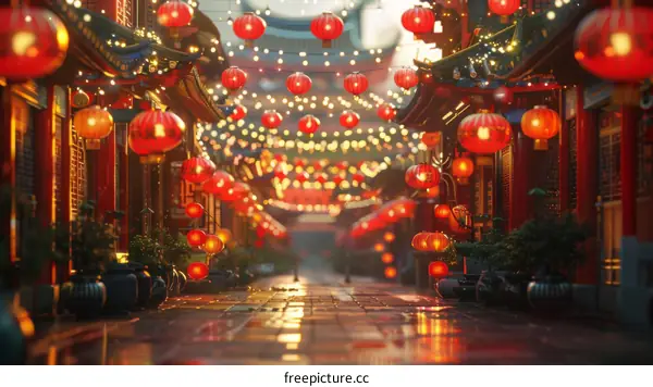 Chinese New Year Festival Lantern Display in Chinatown