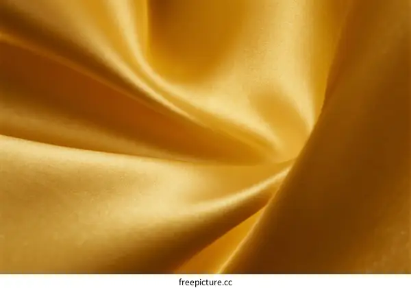 Elegant Gold Silk Fabric with Soft Wrinkles and Smooth Texture