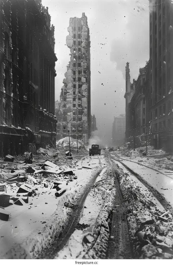 Ruins of the Equitable Building after the Wall Street bombing, New York City, 1920