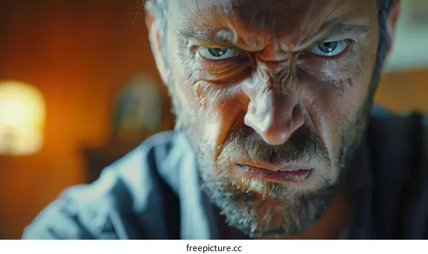 Angry Man Close-up Portrait