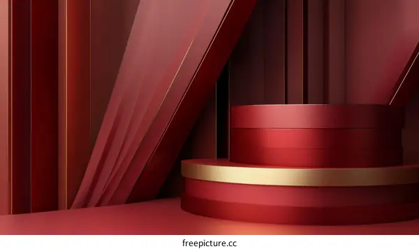 Red and Gold Geometric Display Stand