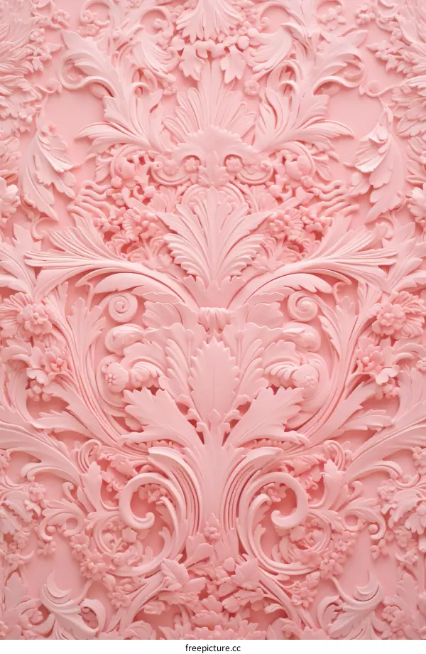 Pink floral 3D wall sculpture