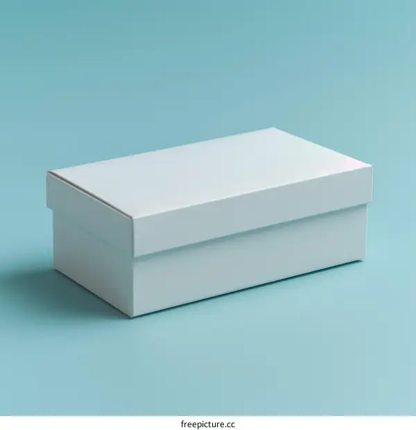 White Box over Blue Background